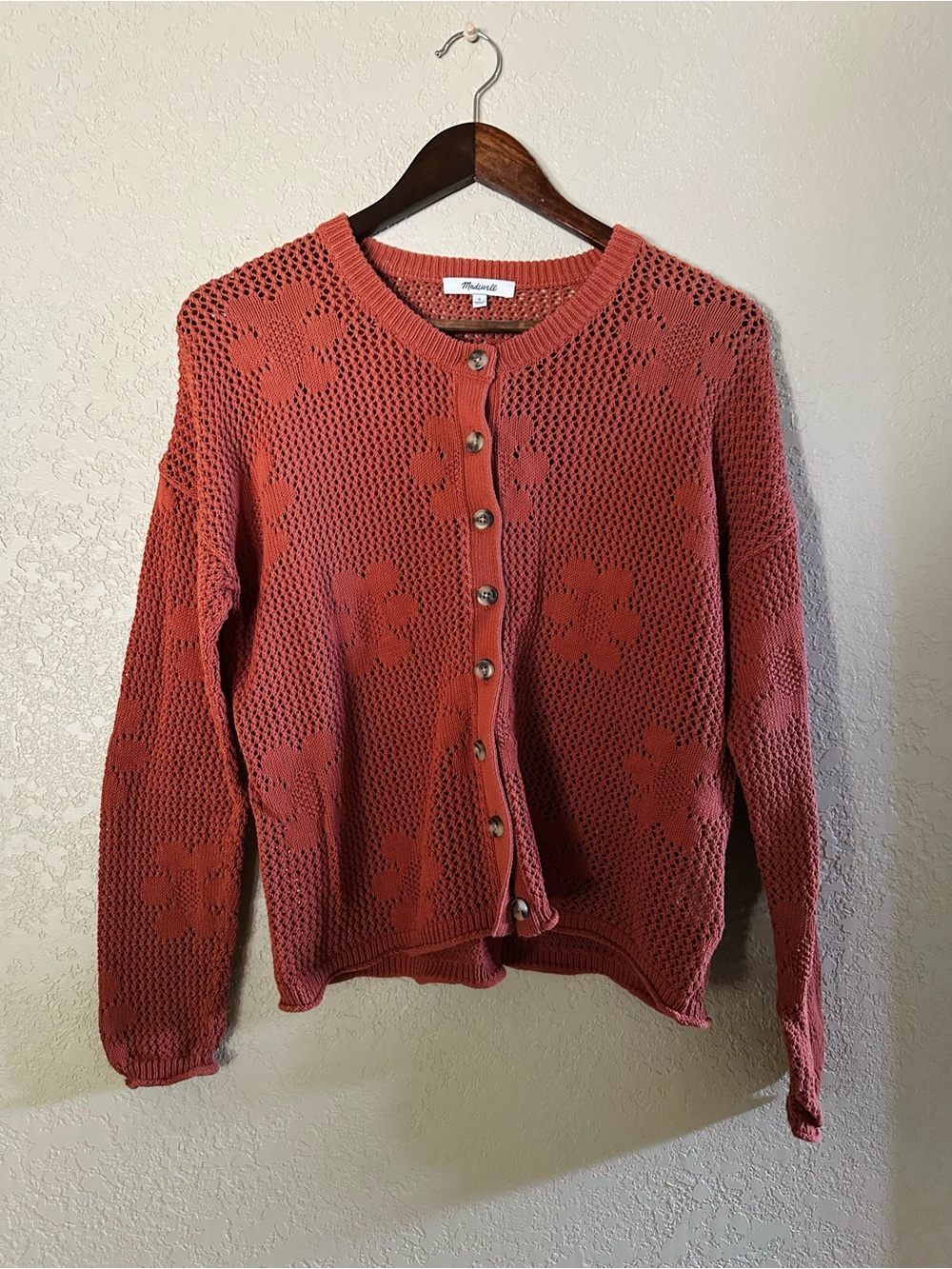 Madewell Open-Stitch Floral Cardigan